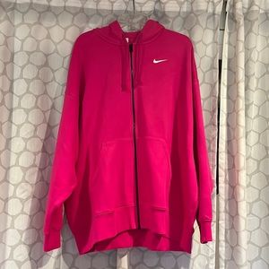 Nike Pink Medium Oversized Zip Hoodie
